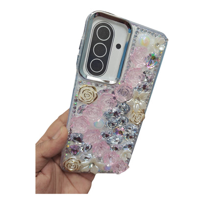 Samsung Galaxy A27 5G / M47 5G Girlish 3D Stone & Flower Back Cover Case
