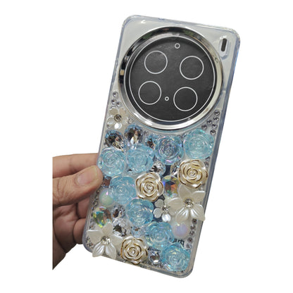 Vivo X200 Pro 5G Girlish 3D Stone & Flower Back Cover Case