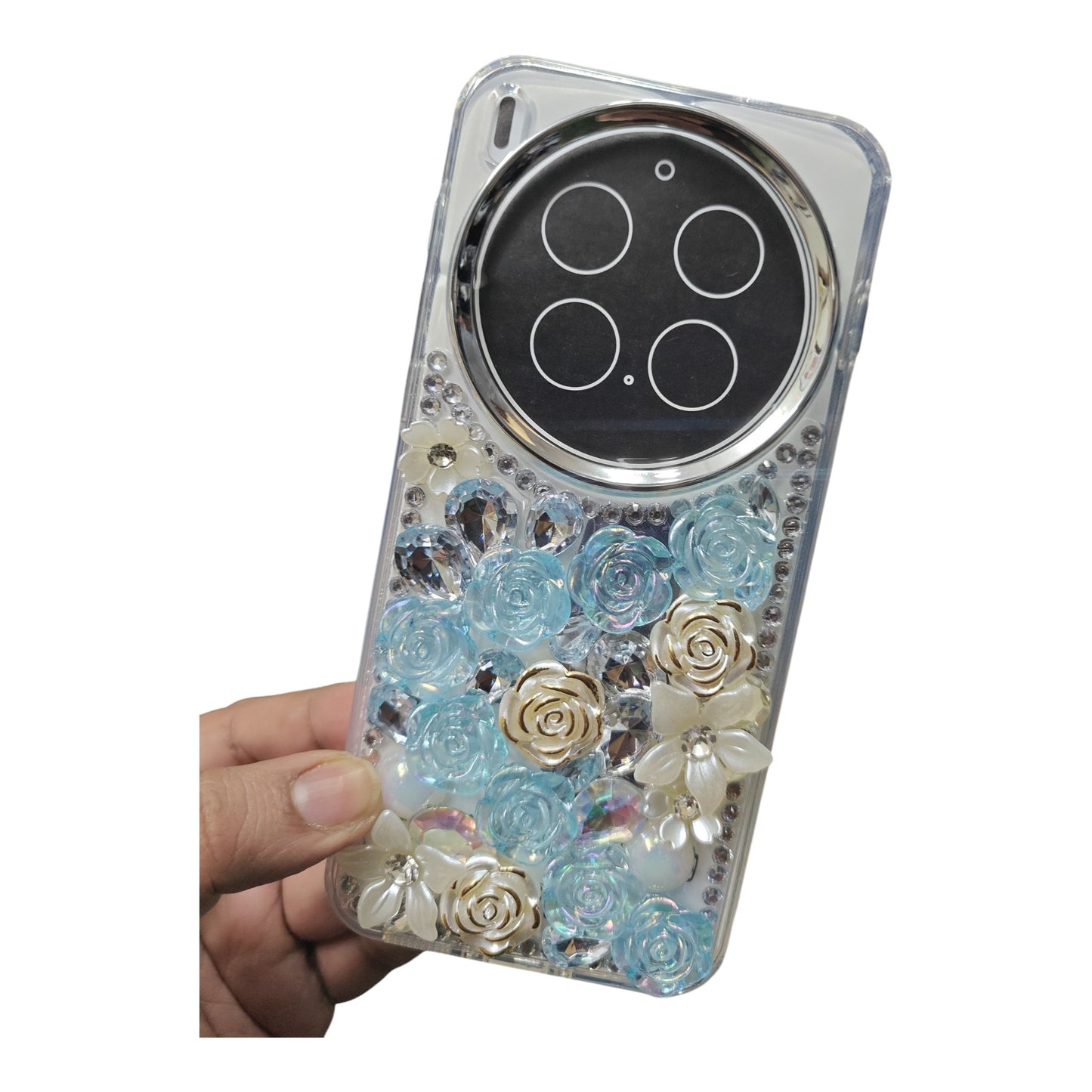 Vivo X300 Pro 5G Girlish 3D Stone & Flower Back Cover Case