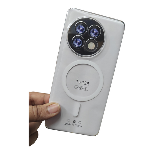 OnePlus 13R 5G Anti Yellow Premium Quality Magsafe Crystal Clear Hard Plastic Back Cover Case - Royal Star