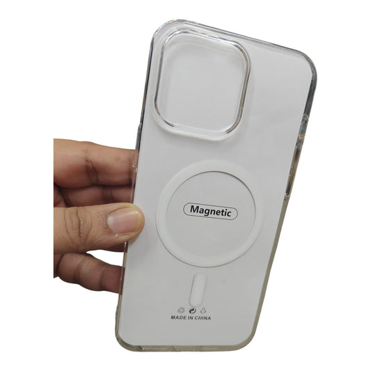 Apple iPhone 16 Pro Max Anti Yellow Premium Quality Magsafe Crystal Clear Hard Plastic Back Cover Case