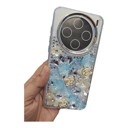 Vivo X200T 5G Girlish 3D Stone & Flower Back Cover Case