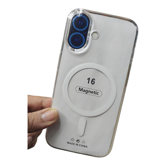 Apple iPhone 16 Anti Yellow Premium Quality Magsafe Crystal Clear Hard Plastic Back Cover Case