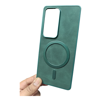Vivo V30 / V30 Pro 5G Magsafe Premium Quality Leather ( Side Soft, Back Hard ) Back Cover Case