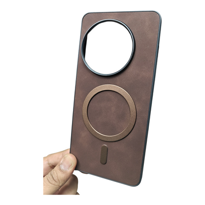 OnePlus 13 5G Magsafe Premium Quality Leather ( Side Soft, Back Hard ) Back Cover Case