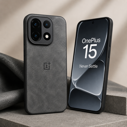 OnePlus 15 5G Luxury Leather Back Cover Grey