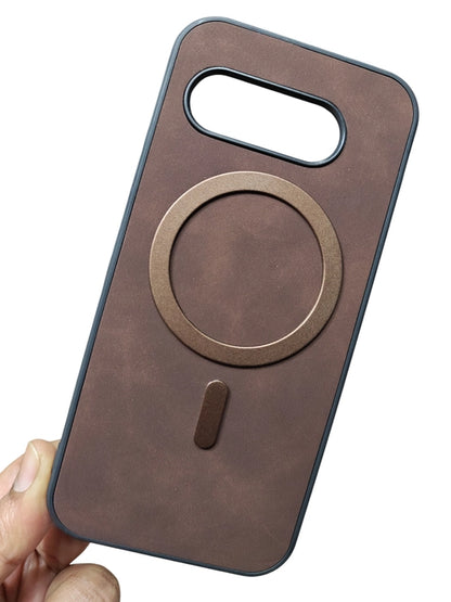 Google Pixel 9A 5G Magsafe Premium Quality Leather ( Side Soft, Back Hard ) Back Cover Case - Royal Star