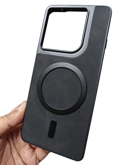 Motorola Moto Edge 60 Pro 5G Magsafe Premium Quality Leather ( Side Soft, Back Hard ) Back Cover Case