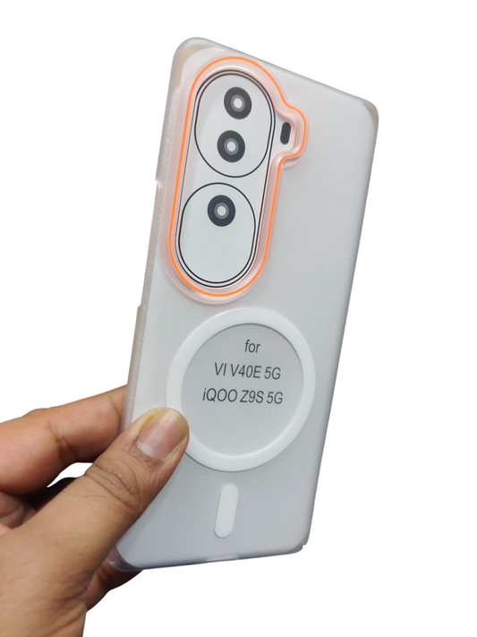 Vivo V40E & iQOO Z9s Royal Star Premium Quality Magsafe Matte Hard Plastic Back Cover Case