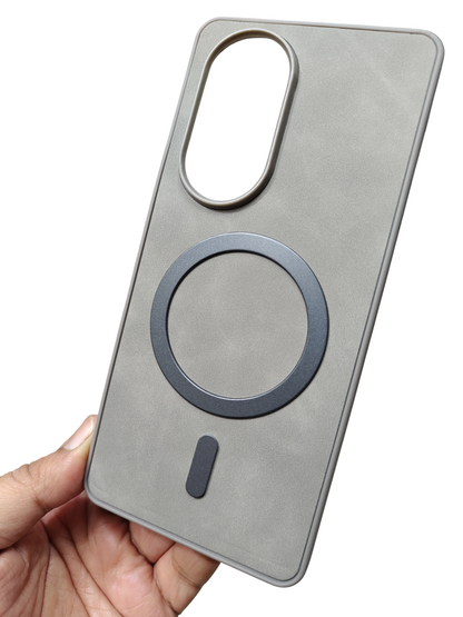 Oppo Reno 10 / Oppo Reno 10 Pro 5G Magsafe Premium Quality Leather ( Side Soft, Back Hard ) Back Cover Case