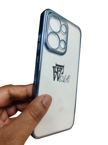 Oppo Reno 13 Premium Quality Hard Plastic Transparent Side Chrome Back Cover Case - Royal Star
