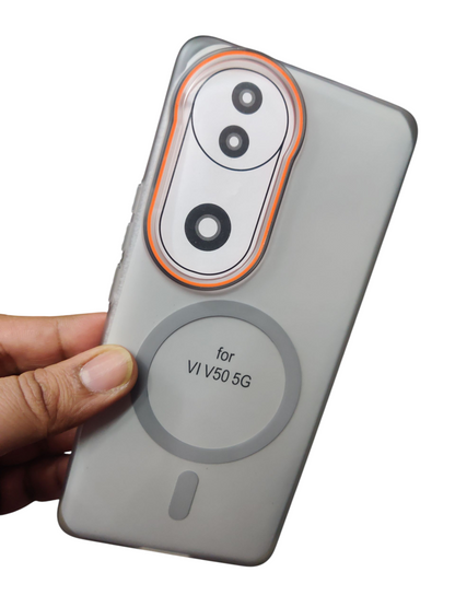 Vivo V50 / Vivo V50E / Vivo T4R / iQOO Z10R Royal Star Premium Quality Magsafe Matte Hard Plastic Back Cover Case