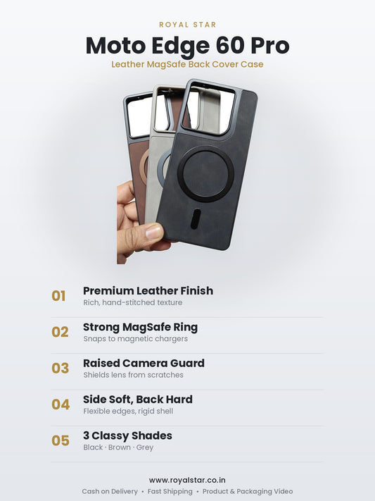 Moto Edge 60 Pro Leather MagSafe Case features - Royal Star