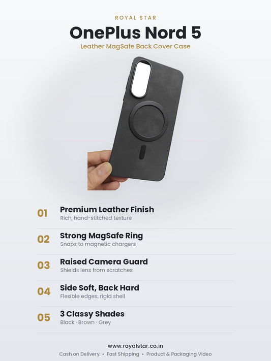 OnePlus Nord 5 Leather MagSafe Case features - Royal Star