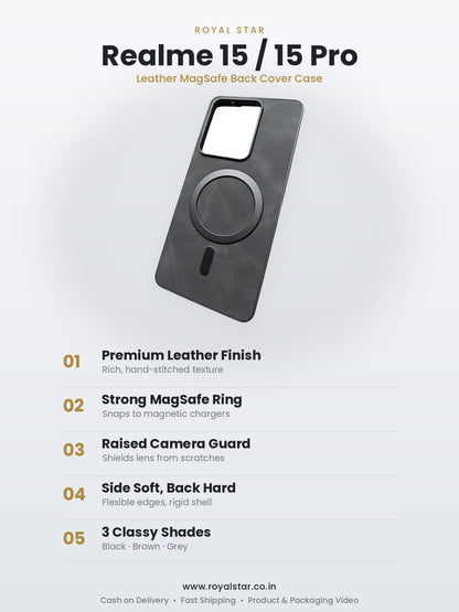 Realme 15 Leather MagSafe Case features - Royal Star