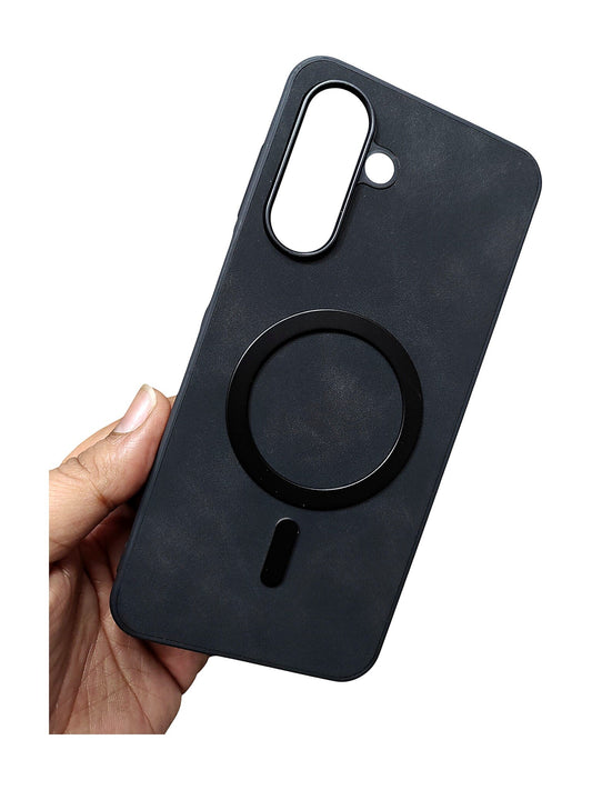 Samsung Galaxy M36 Leather MagSafe Back Cover Case - Royal Star
