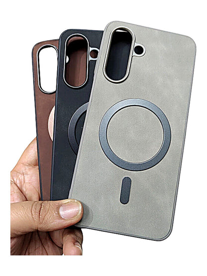 Samsung Galaxy M56 Leather MagSafe Back Cover Case - Royal Star