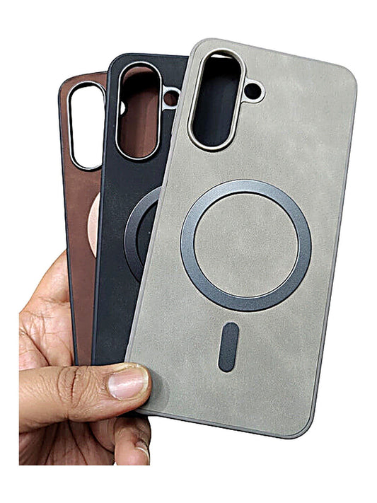 Samsung Galaxy M56 Leather MagSafe Back Cover Case - Royal Star