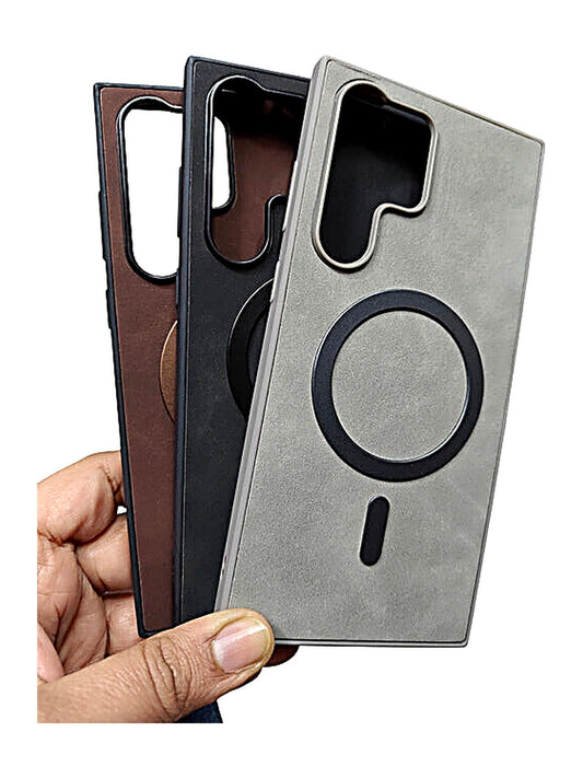 Samsung Galaxy S23 Ultra Leather MagSafe Back Cover Case - Royal Star