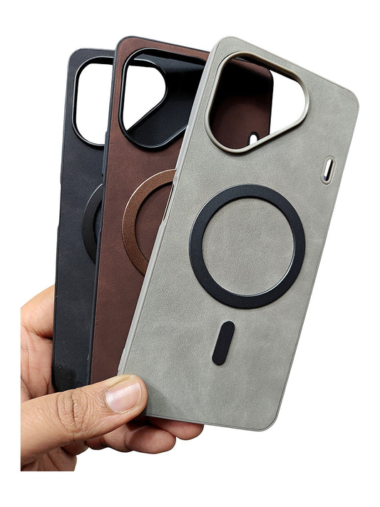 Tecno Pova 7 Leather MagSafe Back Cover Case - Royal Star