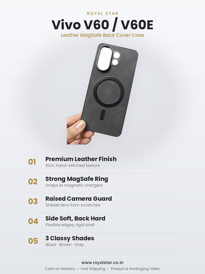 Vivo V60 Leather MagSafe Case features - Royal Star