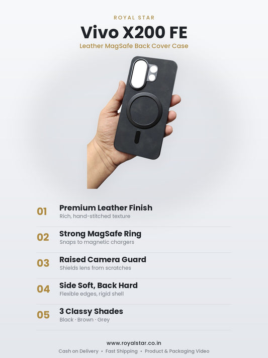Vivo X200 FE Leather MagSafe Case features - Royal Star