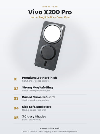 Vivo X200 Pro Leather MagSafe Case features - Royal Star