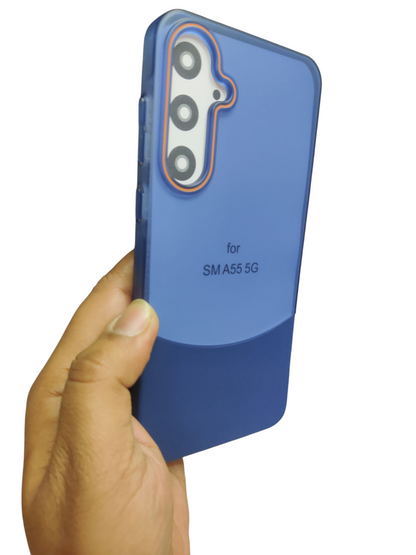 Samsung Galaxy A55 5g Premium Quality Two Cut 2 in 1 Matte Hard Plastic Back Cover Case - Royal Star