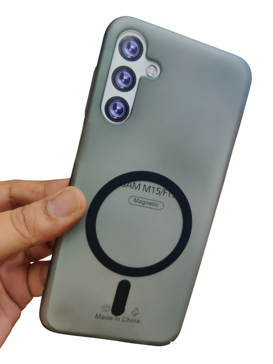 Samsung Galaxy M15 / F15 5G Premium Quality Magsafe Matte Hard Plastic Back Cover Case