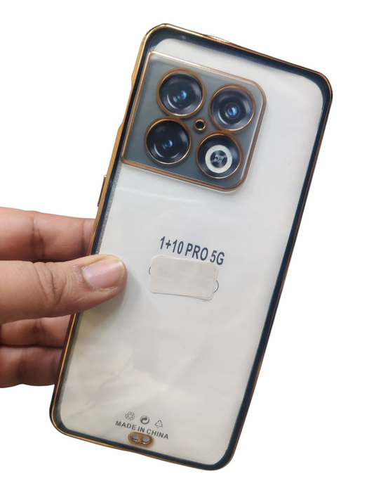 OnePlus 10 Pro Premium Quality Transparent + Side Chrome Soft Silicon Back Cover Case