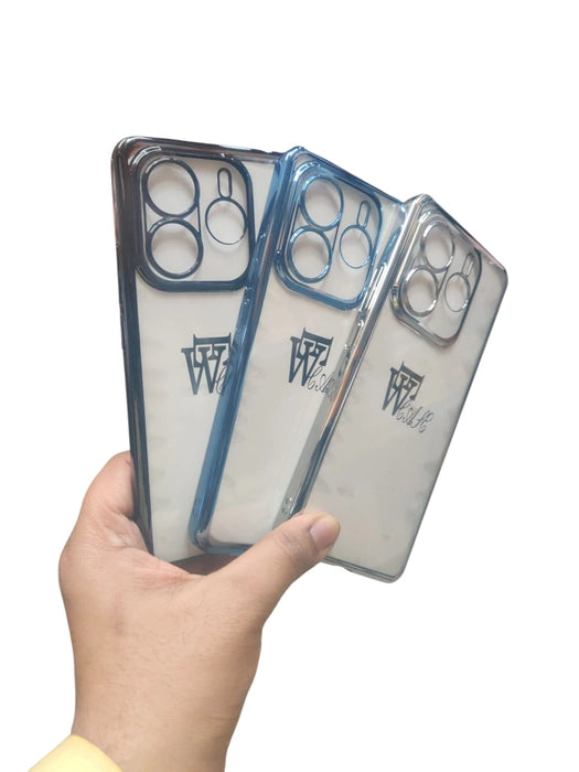 Xiaomi Redmi Note 14 5G Premium Quality Hard Plastic Transparent Side Chrome Back Cover Case - Royal Star