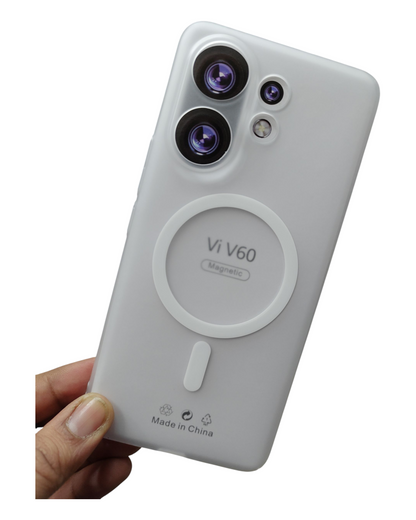 Vivo V60 / Vivo V60E / Vivo T4 Pro 5G Premium Quality Magsafe Matte Hard Plastic Back Cover Case - Royal Star