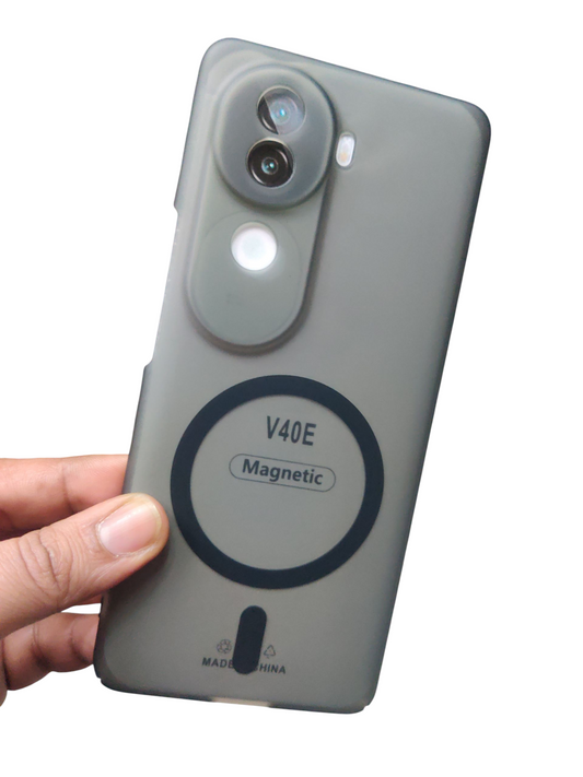 Vivo V40E & iQOO Z9S Premium Quality Magsafe Matte Hard Plastic Back Cover Case