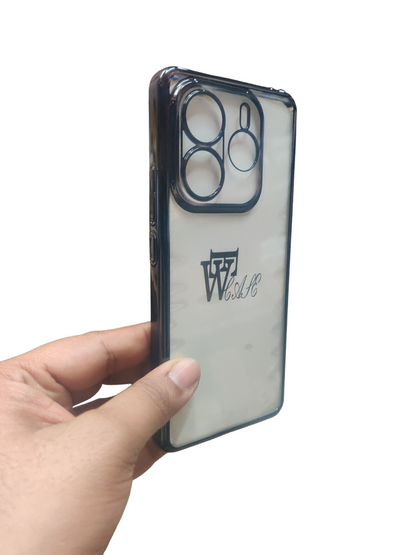 Xiaomi Redmi Note 14 5G Premium Quality Hard Plastic Transparent Side Chrome Back Cover Case - Royal Star