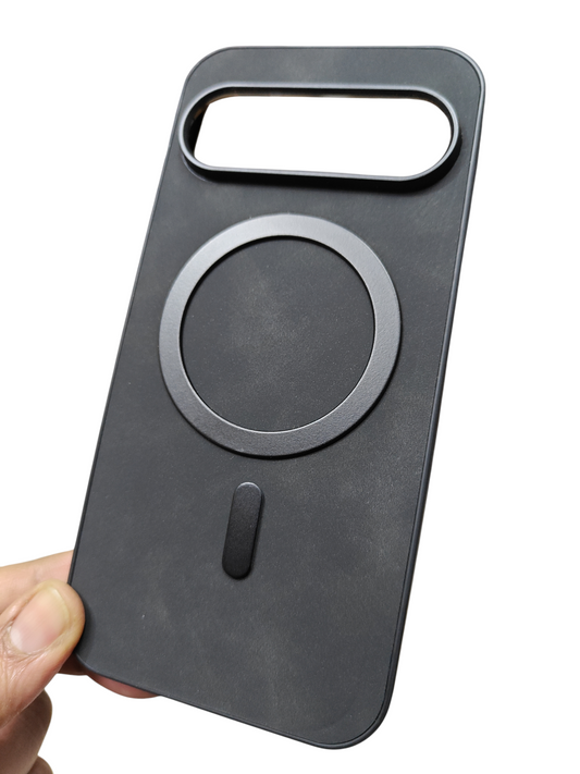 Google Pixel 9 / Pixel 9 Pro 5G Magsafe Premium Quality Leather ( Side Soft, Back Hard ) Back Cover Case