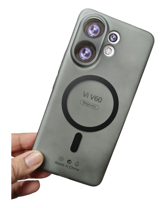 Vivo V60 / Vivo V60E / Vivo T4 Pro 5G Premium Quality Magsafe Matte Hard Plastic Back Cover Case