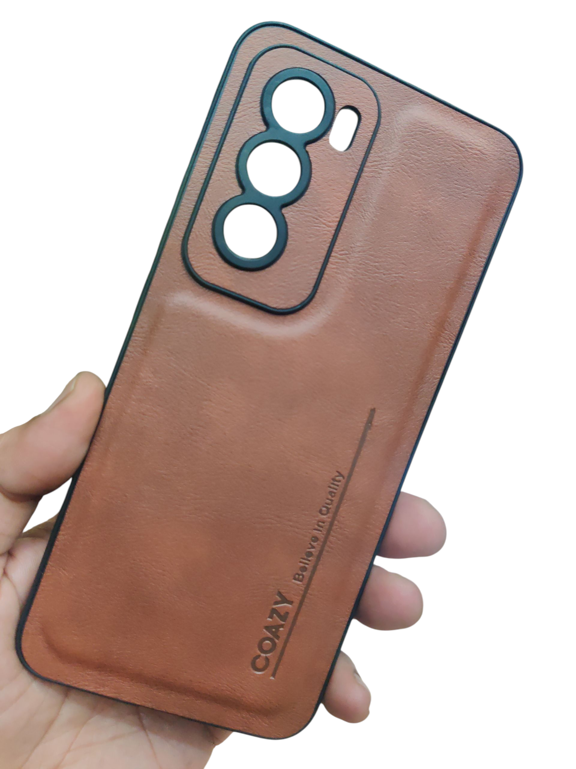 Oppo Reno 12 5G Premium Quality Silicon Leather Back Cover Case - Royal Star