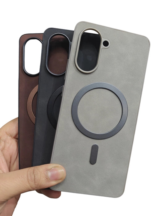 OnePlus Nord CE5 / Nord CE 5 5G Magsafe Premium Quality Leather ( Side Soft, Back Hard ) Back Cover Case