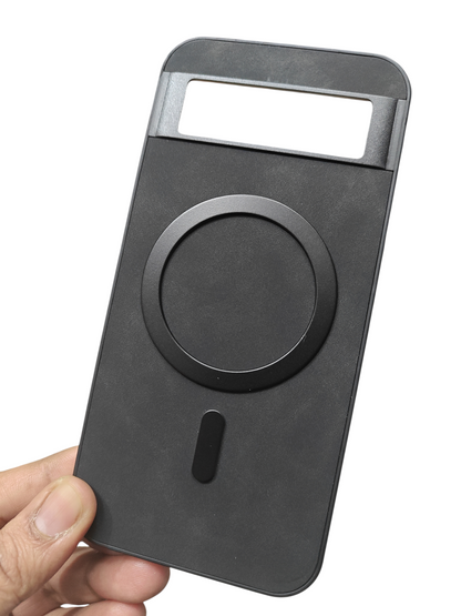 Google Pixel 8A 5G Magsafe Premium Quality Leather ( Side Soft, Back Hard ) Back Cover Case