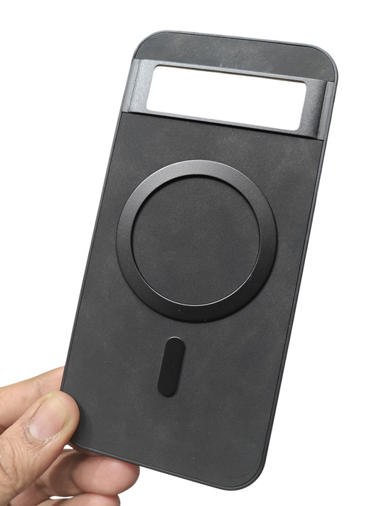 Google Pixel 8A 5G Magsafe Premium Quality Leather ( Side Soft, Back Hard ) Back Cover Case