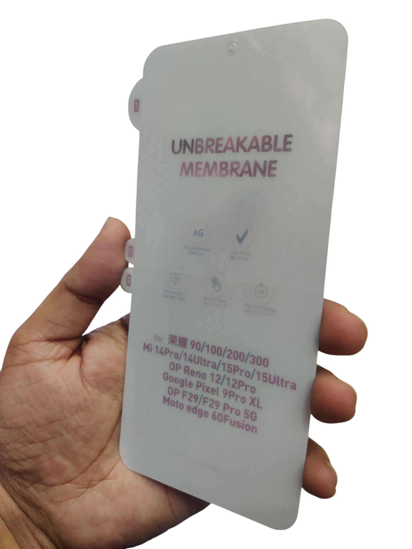 Oppo F29 Pro / F29 / Motorola Moto Edge 60 Fusion / Reno 12 / Reno 12 Pro / Google Pixel 9 Pro XL Matte Finish Front Membrane Screen Scratch Protector Guard
