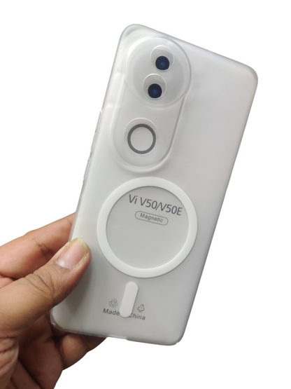 Vivo V50 / V50E / Vivo T4R / iQOO Z10R Premium Quality Magsafe Matte Hard Plastic Back Cover Case