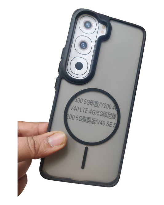 Vivo Y300 5G Premium Quality Side Soft + Back Hard Plastic Matte Back Cover Case ( No Magsafe, Only Design )