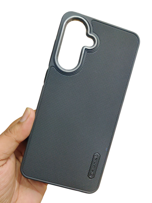 Samsung Galaxy A26 Premium Quality Silicon Soft Frosted Dotted Back Cover Case ( Black Color )