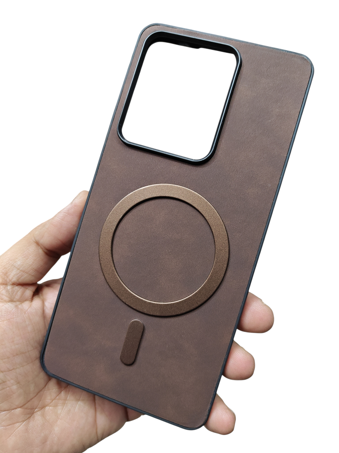 Realme 15 / Realme 15 Pro 5G Magsafe Premium Quality Leather ( Side Soft, Back Hard ) Back Cover Case