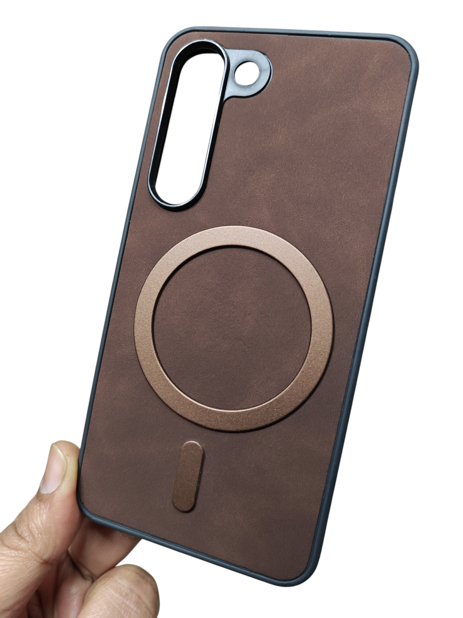 Samsung Galaxy S23 5G Magsafe Premium Quality Leather ( Side Soft, Back Hard ) Back Cover Case - Royal Star