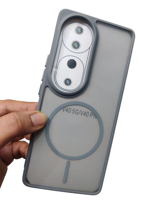 Vivo V40 / V40 Pro / T3 Ultra Premium Quality Side Soft + Back Hard Plastic Matte Back Cover Case ( No Magsafe, Only Design )