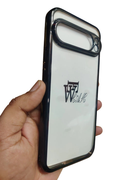 Google Pixel 9 Pro XL Premium Quality Hard Plastic Transparent Side Chrome Back Cover Case