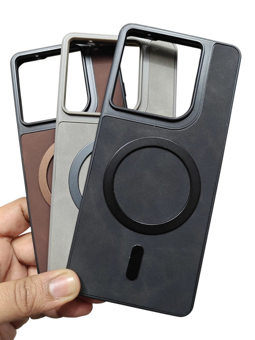 Motorola Moto Edge 60 Pro 5G Magsafe Premium Quality Leather ( Side Soft, Back Hard ) Back Cover Case