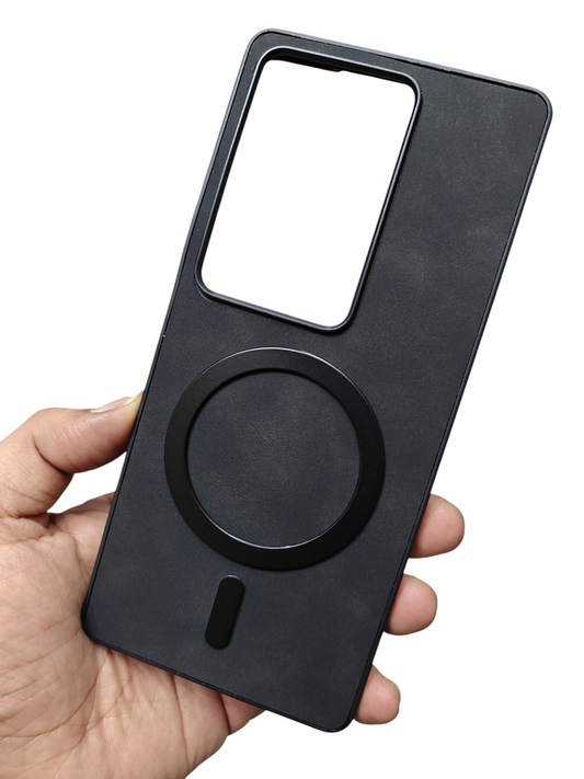 Vivo V29 / Vivo V29 Pro 5G Magsafe Premium Quality Leather ( Side Soft, Back Hard ) Back Cover Case